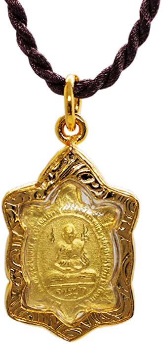 liew1 LP Liew Thai Amulet Gold Turtle Pendant